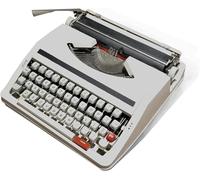 Manual Typewriter, Vintage Writing Machine - Red Black Ribbon Set - Portable - Old Fashioned Machinery Typewriter - 30x30x10CM