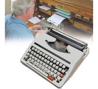 Manual Typewriter with Carry Case - Portable Tinplate Writing Machine for Creative Letters & Handwriting - Retro Mechanical Design for Unique Writing Experience