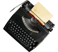 Manual Typewriter with Carry Case - Portable Tinplate Writing Machine for Creative Letters & Handwriting - Retro Mechanical Design for Unique Writing Experience