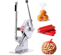 Manual U-Shape Sausage Clipper, Adjustable Tension Knob, Reinforced Iron Base, Reset Spring Linkage Structure, Hand Operated Bag Clipper, for Net Bags, Sausage