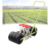 Manual Vegetable Seeder for 3-6 Rows, Hand Push Design for Planting Coriander, Cabbage, Spinach, Adjustable Row and Plant Spacing, Depth Control