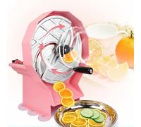 Manual Vegetable Slicer, Adjustable Thickness 0.5-6mm with Aluminium Blade for Fruits, Veg & Frozen Meat, Anti-Slip Base, Easy Clean Pink