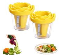 Manual Vegetable Spiralizer and Curler for Rose Flower Carving，B,2PC | Manual Vegetable Spiralizer & Curler,Handheld Fruit Flower Cutter Grater for Zucchini, Cucumber and Carrot