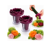 Manual Vegetable Spiralizer and Curler for Rose Flower Carving，Red 2PC