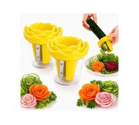 Manual Vegetable Spiralizer and Curler for Rose Flower Carving，Yellow 2PC