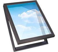 Manual Ventilation Roof Window Rectangular Skylight for Attics & Conservatories 75x75cm / 29.5x29.5in Energy-Efficient Leak-Proof Design A01 Model