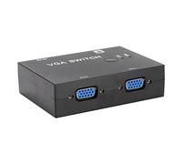 Manual VGA Switch Box 2 Port PC to Monitor Switcher | 2 PC to 1 Monitor Sharing, Push Button Switching, Supports 1920 x 1440 Resolution, VGA XVGA SVGA UXGA Multi Sync Display