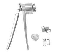 Manual Vial Crimper, Multi-Size 13-30mm, Stainless Steel Bottle Sealing Tool for Flip-Off Caps, Adjustable Hand Capper for Lab & Home Use