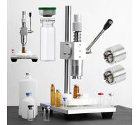 Manual Vial Sealing Machine - Adjustable Height, Bottle Cap Crimping Tool, 10-30 Bottles/Min, Compatible with 13/15/20mm Aluminum Plastic Vials