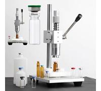 Manual Vial Sealing Machine - Adjustable Height, Bottle Cap Crimping Tool, 10-30 Bottles/Min, Compatible with 13/15/20mm Aluminum Plastic Vials