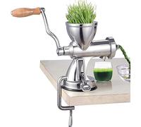 Manual Wheatgrass Juicer, Stainless Steel Cold Press Masticating Juicer for Fruits Vegetables, Nutrient Extraction, Easy Clean