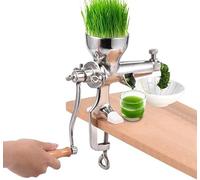 Manual Wheatgrass Juicer, Stainless Steel Hand Crank Fruit & Vegetable Squeezer Cold Press Juicer for Spinach, Kale, Pomegranates