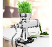 Manual Wheatgrass Juicer, Stainless Steel Juicer Machine with High Juice Yield, 2 Mounting Modes for Desktop under 5.5cm Thick, for Vegetables Fruit