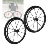 Manual Wheelchair Casters 24" Wheel Replacement Wheelchair Rear Wheels 2 Pcs Quick Release Wheels With Bearing, Aluminum Wheel Hub, 1/2" (12.7mm) Bearing Pneumatic Tires(Black)