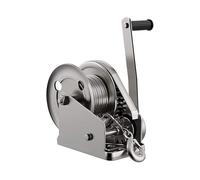 Manual Winch 304 Stainless Steel 1100KG/2400LB Two-Way Ratchet Marine Crank Winch with 10M Wire Rope - Heavy Duty Ideal for Boating and Towing