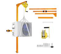 Manual Winch with Crane Bracket for Air Conditioner Lifting, 600Lbs Capacity, 50Ft Reach for High-Rise Apartments and Commercial Buildings