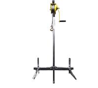 Manual Winch with Folding Crane Heavy-Duty Hoisting Tool for Outdoor Installation Self-Locking Lifting Equipment and Efficient for Large Loads