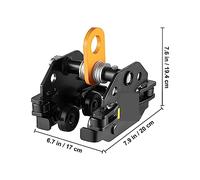 Manual Winches 550-4400 LBS Plain Trolley Push Beam Monorail Adjustable Lifting Chain Hoist Winch Crane Sling for Goods(1100 lbs(0.5 Ton))