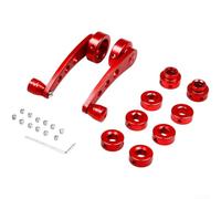 Manual Window Handle with Square Round 16-Spline Adapters for Classic Cars Off-Road Vehicles Aluminium Alloy Red Blue Silver Black(Red)