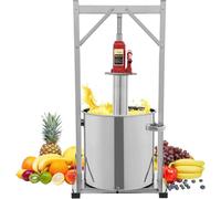 Manual Wine Making Presses,12/22/36L Stainless Steel Fruit Cider Press with Filter Bucket,3T Hydraulic Jack Press Extractor,for Grape Apple Home Brewing