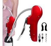 Manual Wine Opener Set, Wine Corkscrew Set - 5 x Heavy Duty Zinc Alloy Openers, Quick Swan Design Bottle Opener for Bar with Cutter, Steel Needle, Wine Stopper