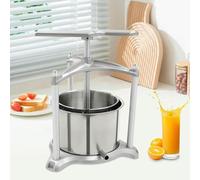 Manual Wine Press for Cider and Vegetables, 3L/6L Dual Stainless Steel Barrels with T-Handle, Fruit Grinder and Press Machine