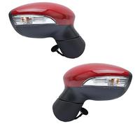 Manual Wing Door Mirror 6 Wire Door Mirror Assembly For Fiesta 2008 2009 2010 2011 2012 Magic Red Lighted Heated Side Rearview Side Mirror Assy(Onecolor)