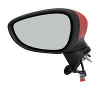 Manual Wing Door Mirror 6 Wire Door Mirror Assembly For Fiesta 2008 2009 2010 2011 2012 Magic Red Lighted Heated Side Rearview Side Mirror Assy(Left)