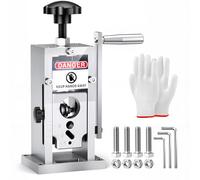 Manual Wire Stripper 1.5-40mm Drill and Crank Driven Copper Stripper Adjustable Blade V-Groove Rollers Heavy Duty Aluminum Alloy Wire Stripper for Recycling