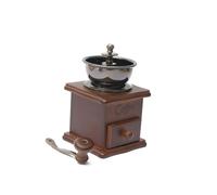 Manual Wooden Burr Coffee Grinder Vintage Hand Crank Mill with Ceramic Burr for Freshly Ground Coffee