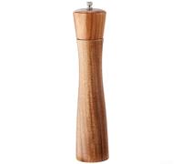 Manual Wooden Pepper Grinder with Adjustable Core, Solid Acacia Wood Spice Mill Kitchen, for Large Capacity Seasoning Salt and Herbs, Brown(C)