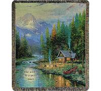 Manual Woodworker & Weavers Tapestry Throw, Thomas Kinkade End of a Perfect Day, 50 x 60