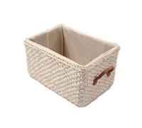 Manual Woven Storage Basket Handmade Laundry Wicker Baskets Sundries Organizer Clothes Toys Container Decoration -White