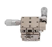 Manual XY Linear Stage Sliding Table with Ball Guide Rail, Micrometer Trimming Platform for Laboratory Optical Instruments, SUS440C Material, 25x25mm Travel