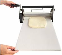 ManualDoughRollerMachineCompactStainlessSteelSheeterBoardAdjustableThicknessCommercialDoughSheeterforEasyBakingRS101