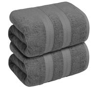 manucci 2X Extra Large Super Jumbo Bath Sheet 100 x 200 cm Luxury 100% Egyptian Combed Cotton Towel Highly Absorbent XXL Bath Sheets Soft Hotel Quality Big Bath Towels (Charcoal Grey)