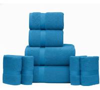 manucci 8-Piece Towels Bale Set 100% Egyptian Cotton Super Soft Premium Quality 4 Face 2 Hand 2 Bath Towel for Spa, Gym, Hotel & Bathroom 600GSM (Teal/Turquoise)