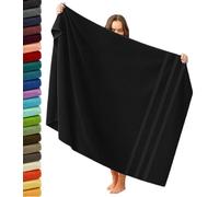 manucci Jumbo Bath Sheet Oversized For Adults 100 x 200 cm Extra Large Size Super Soft 100% Egyptian Cotton Quick Drying XXL Bath Sheet Towels Bathroom, Beach, Spa, Hotel and Pool 600GSM (Black)