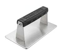 Manucode 21.00 x 10.80 cm Rectangular Stainless Steel Bacon Press, 1.13 kg Grill Press and Burger Smasher with Silicone Handle, Dishwasher Safe Meat Press for Bacon, Smash Burgers, Panini and BBQ
