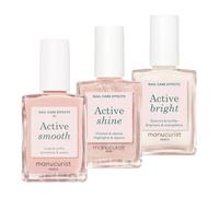 Manucurist Active Icons Trio Polish Set - Active Smooth 00, Active Shine, Active Bright Nail Polishes - Nail Strengthener - Brightening Treatment Polish & Care - Gifts for Women