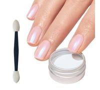 Manucurist Blue Glazed Nail Powder - Pearly Blue Glazed Effect for Nail Art - Shimmer Finish for Green, Green Flash & Active Manicures - Applicator Included