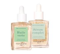 Manucurist Duo Nail Care Set - Huile Verte Green Oil and Complete Serum - Nail & Cuticle Oil for Nails - Nourishes and Regenerates Nails and Cuticles - Promotes Growth