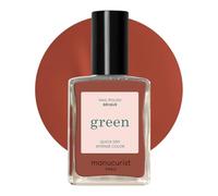 Manucurist Green™ Brique - Brick Red Nail Polish Quick Dry - Natural Classic Nail Varnish 9-Free - Vegan and Plant-Based - Manicure & Nails Care - 15 ml