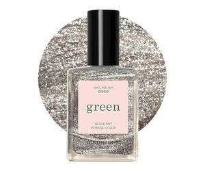Manucurist Green™ Disco - Silver Glitter Nail Polish Quick Dry - Natural Classic Nail Polish 9-Free - Vegan and Plant-Based - Manicure & Nails Care - 15 ml