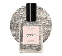 Manucurist Green Disco Silver Glitter Natural Nail Polish | Long lasting nail polish and Quick dry nail varnish with classic manicure effect. Vegan, 9-free, plant-based, 15 ml