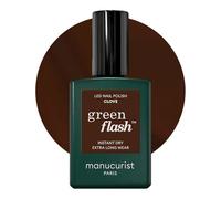 Manucurist Green Flash Clove Chocolate Brown LED Gel Nail Polish | LED gel polish and semi-permanent nail varnish, UV nail lamp compatible. 12-free, bio-sourced, vegan, Made in France, 15 ml
