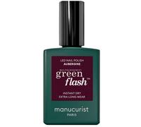 Manucurist Green Flash LED Aubergine Dark Purple Gel Nail Polish - Vegan, 12-Free, Plant-Based - Strengthens and Protects the Nail - Gel Polish - Made in France - 0.5 fl oz