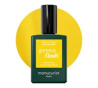 Manucurist Green Flash LED Classic Gold Button - Bright Yellow Gel Nail Polish - Vegan, 12-Free - Strengthens and Protects - Nail Varnish for UV Nail Lamp - Made in France