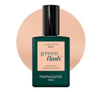 Manucurist Green Flash LED Beige - Beige Nude Gel Nail Polish - Vegan, 12-Free, Plant-Based - Strengthens and Protects the Nail - Nude Gel Polish - Made in France - 15 ml