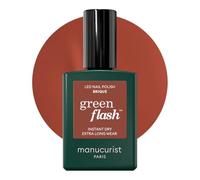 Manucurist Green Flash LED Brique Red Gel Nail Polish - Vegan, 12-Free, Plant-Based - Strengthens and Protects the Nail - Gel Polish - Made in France - 0.5 fl oz